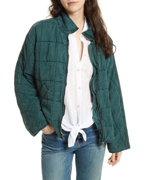 Free People Dolman Quilted Jacket In Green Lyst