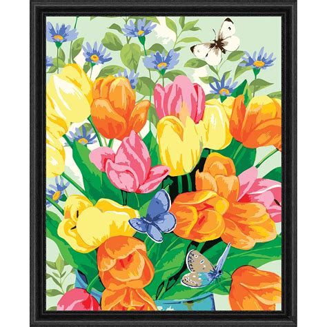 Herrschners Tulips Galore Kit Frame Paint By Number Kit Michaels