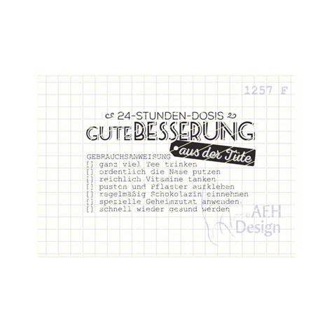 Aeh Design Gummistempel F Stunden Gute Besserung Krankheit A