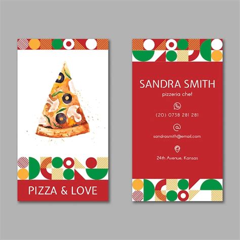 Free Vector Pizza Restaurant Business Card