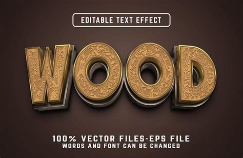 Vectores Premium De Efecto De Texto 3d De Madera Vector Premium