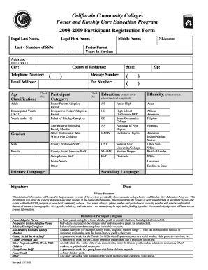 Fillable Online Butte California Community Colleges Foster And Kinship