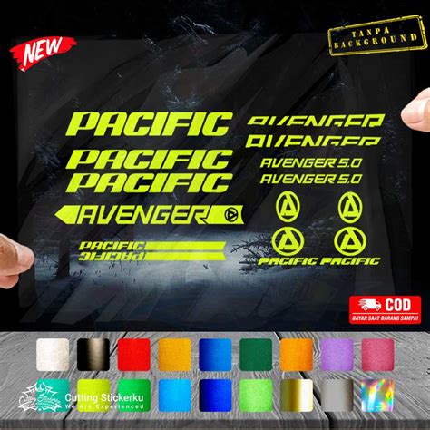 Cutting Stiker Pacific Avenger Variasi Sepeda Sticker Frame Aksesoris