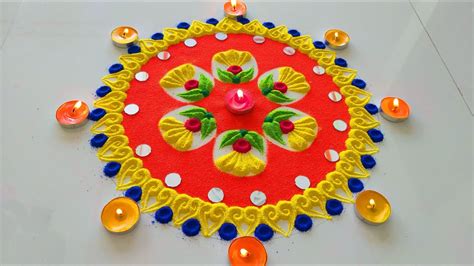 Easy Rangoli Designs For Diwali Deepawali Dhanteras Rangoli New Beautiful And Simple Rangoli