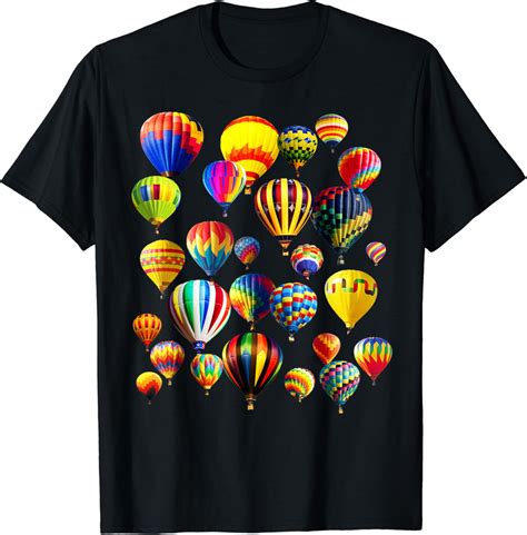 Colorful Cute Hot Air Balloon Ride Vacation Flying Balloons T Shirt Uk Clothing