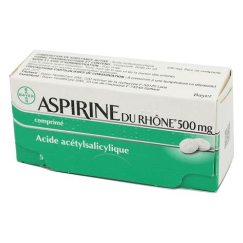 ASPIRINE DU RHÔNE 500 mg 50 comprimés BAYER Pharmacie du Centre 80300