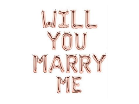 Rose Gold Will You Marry Me Banner 16 Foil Letter Balloon Proposal