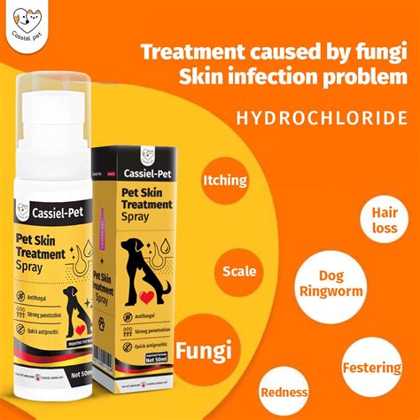 Cassiel Pet Antifungal Wound Spray For Itching Ringworm Mange Anti Tick