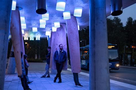 Bus Stop In Sweden Has Rotating Pods To Shield Passengers From Wind