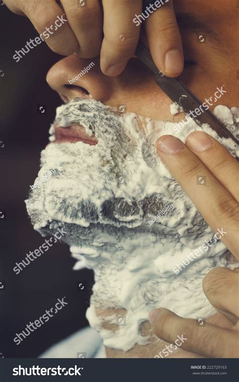 Young Man Getting Oldfashioned Shave Barber Stock Photo (Edit Now ...