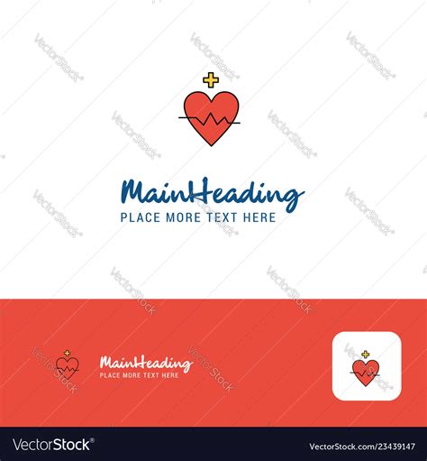 Creative Heart Rate Logo Design Flat Color Vector Image