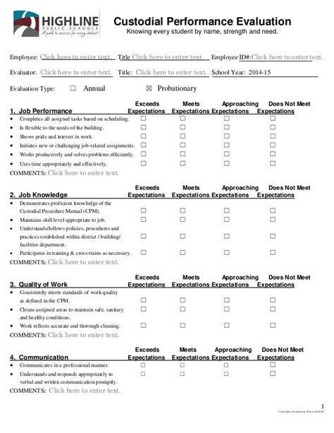 Custodial Evaluation Template 022015