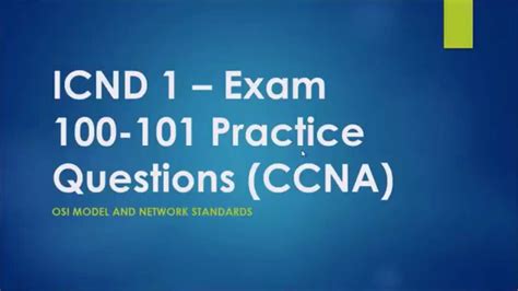 Cisco Icnd Exam Osi Models And Network Standards Ccna Youtube