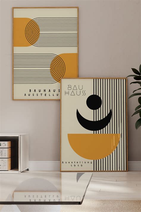 Bauhaus Printable Poster Set Of Mid Century Modern Print Set Digital