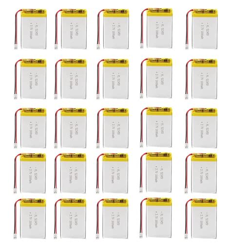 25x 37v 1000mah 523450 Lipo Battery Rechargeable Lithium Polymer Ion Battery With Jst Connector