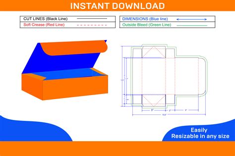 4 Coner Collapsible Tray Top Tuck Box Dieline Template And 3d Box