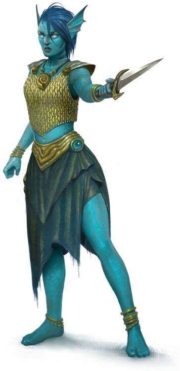 Female Water Genasi Barbarian Bard Cleric Druid Monk Ranger Rogue