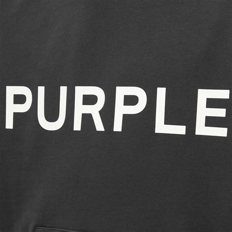 Purple Brand Mens Logo Popover Hoody In Black Purple Brand