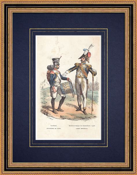 Gravures Anciennes Dessins Napoléon Bonaparte Soldat napoléonien