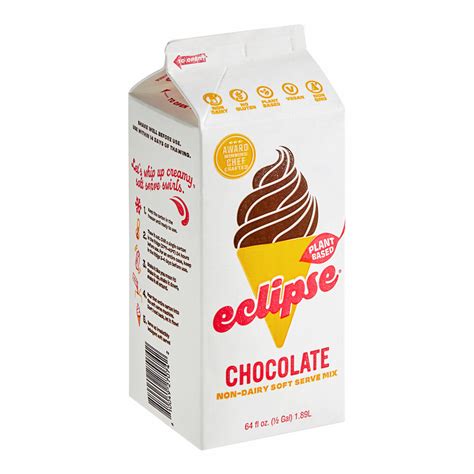 Eclipse Foods Dairy Free Vegan Chocolate Soft Serve Ice Cream Mix 0 5 Gallon 6 Case