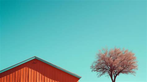 Premium Photo A Red Building With A Tree In Front Of It