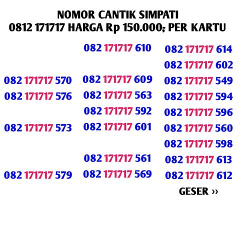 Jual Nomor Cantik Simpati 1234 TRIPLE ANGKA BESAR HOKI BUKAN KWARTED