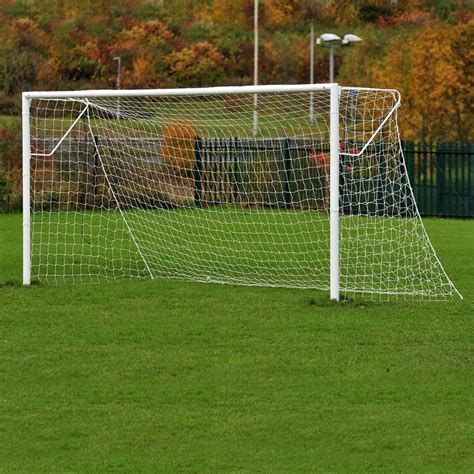 Pair Of 16 X 6 Socketed Steel 7 A Side Football Goals Cw Nets