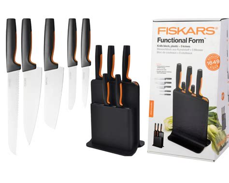 FISKARS FF Komplet Zestaw 5 noży szefa w bloku czarnym 1057554 Cena