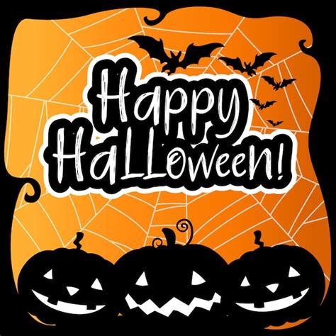 Happy Halloween Banner Met Enge Pompoenen Gratis Vector