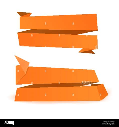 Orange origami shapes background. Paper banner template Stock Vector ...