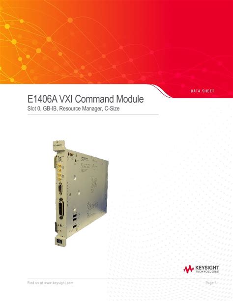 Keysight E1406a Vxi Gpib Command Module C Size Pdf Asset Page Keysight