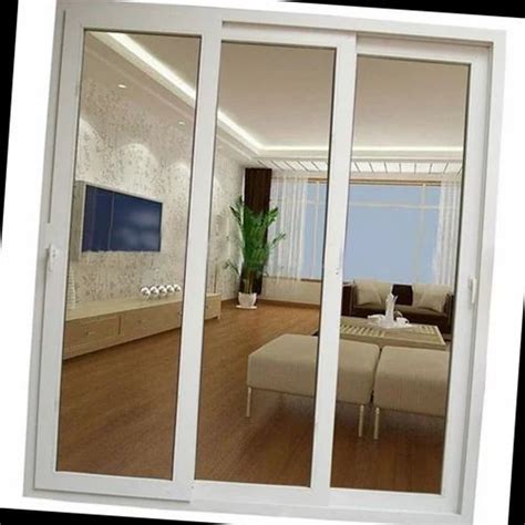 White 3 Track UPVC Sliding Window Glass Thickness 5mm At Rs 730