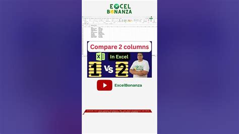 How To Compare Two Columns In Excel Compare Two Lists In Excel 4 Different Ways Youtube