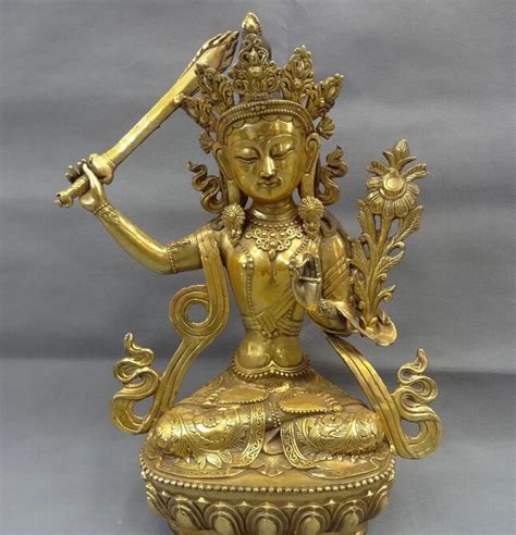 Wholesale Factory Tibet Bronze Gilt Flower Buddhism Portect