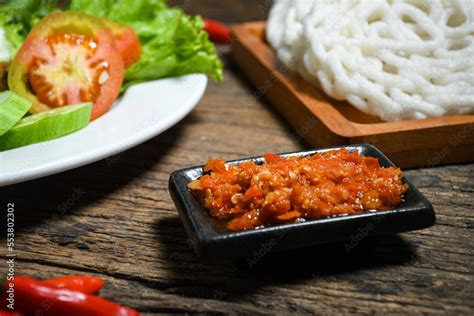 sambal hot chili sauce   spicy indonesian traditional food