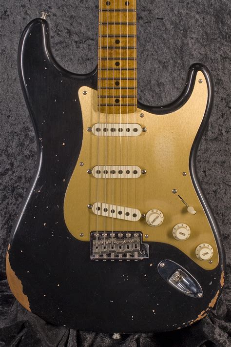 Fender Custom Shop Roasted 56 Strat Relic Aged Black Guitar Gallery