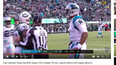 Jets Jamal Adams Shoved Cam Newton After Touchdown Twitter Has A