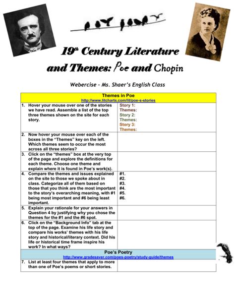 19 th Century Literature and Themes