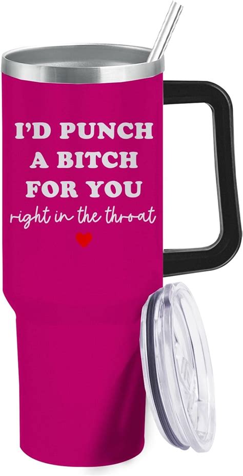 Amazon Dimyze 40 Oz Tumbler With Handle Id Punch A Bitch For You