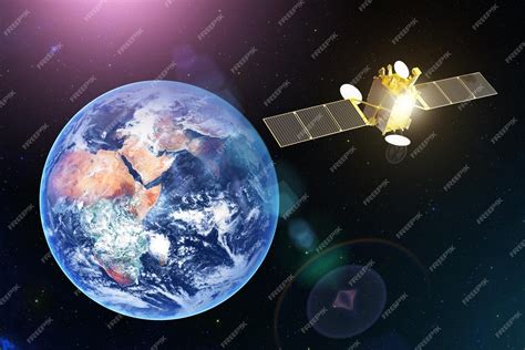 Premium Photo Space Satellite Communications Satellite In Geostationary Orbit Of Planet Earth