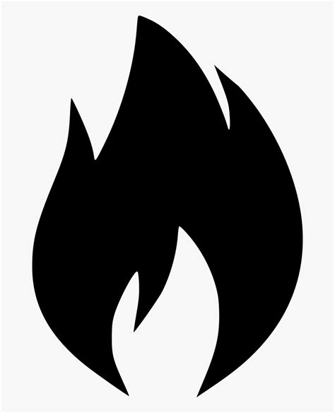 Flame Icon Svg Fire Emoji Black And White Hd Png Download Kindpng