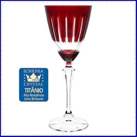 Ta A Cristal Bohemia Lapidado Para Vinho Tinto Modelo Elizabeth