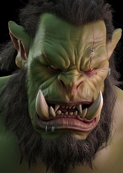 M Orc Portrait Warcraft Art Dungeons And Dragons Art Character Art