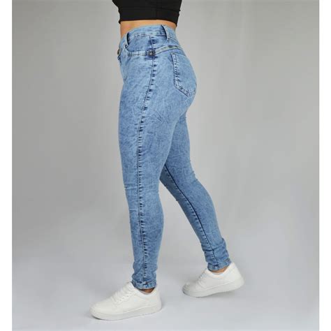 Calça Feminina Jeans Skinny Lycra Cintura Alta Levanta Bumbum Moda