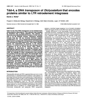 Fillable Online Ncbi Nlm Nih Tdd A Dna Transposon Of Dictyostelium