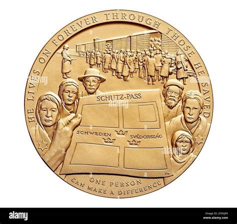 Raoul Wallenberg Congressional Gold Medal Reverse Stock Photo Alamy