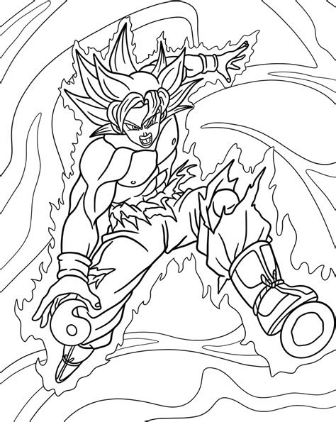 Dragon Ball Para Colorir Goku Instinto Superior - Desenhos de Goku Instinto Superior de Dragon Ball para Colorir e ...