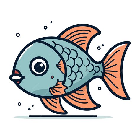 Premium Vector Cute Fish Vector Illustration Isolated On White Background