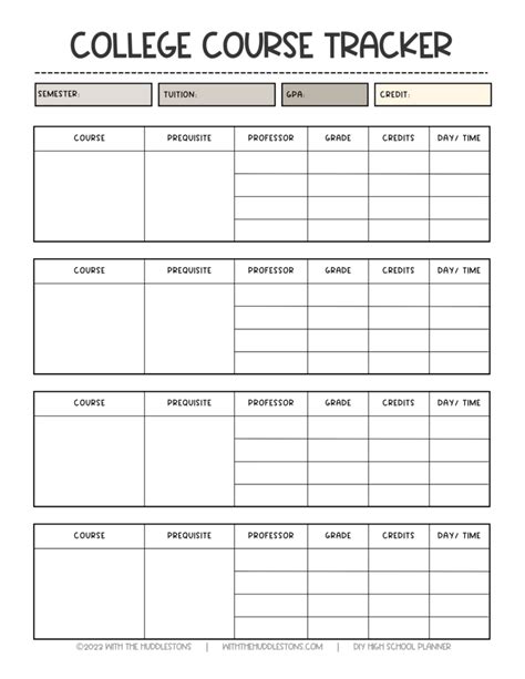 DIY Printable High School Planner - With the Huddlestons