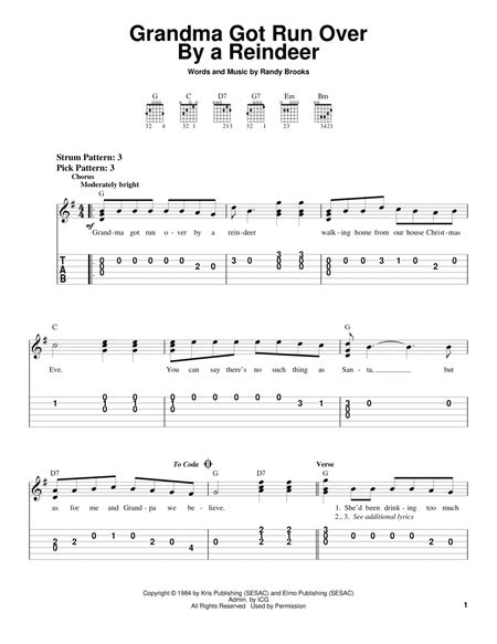 Grandma Got Run Over By A Reindeer By Randy Brooks Guitar Tablature